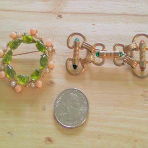 Pair of Vintage Brooches One Dolan Bullock Peridot